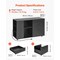 Black Wooden Rolling Office File Cabinet with Lockable Drawers and Adjustable Shelves Large Desktop Storage